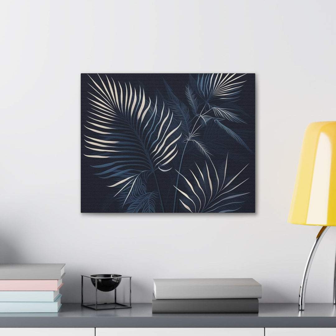 Canvas Wall Art Decor Blue White Palm Leaves - Decorative | Wall Art | Canvas