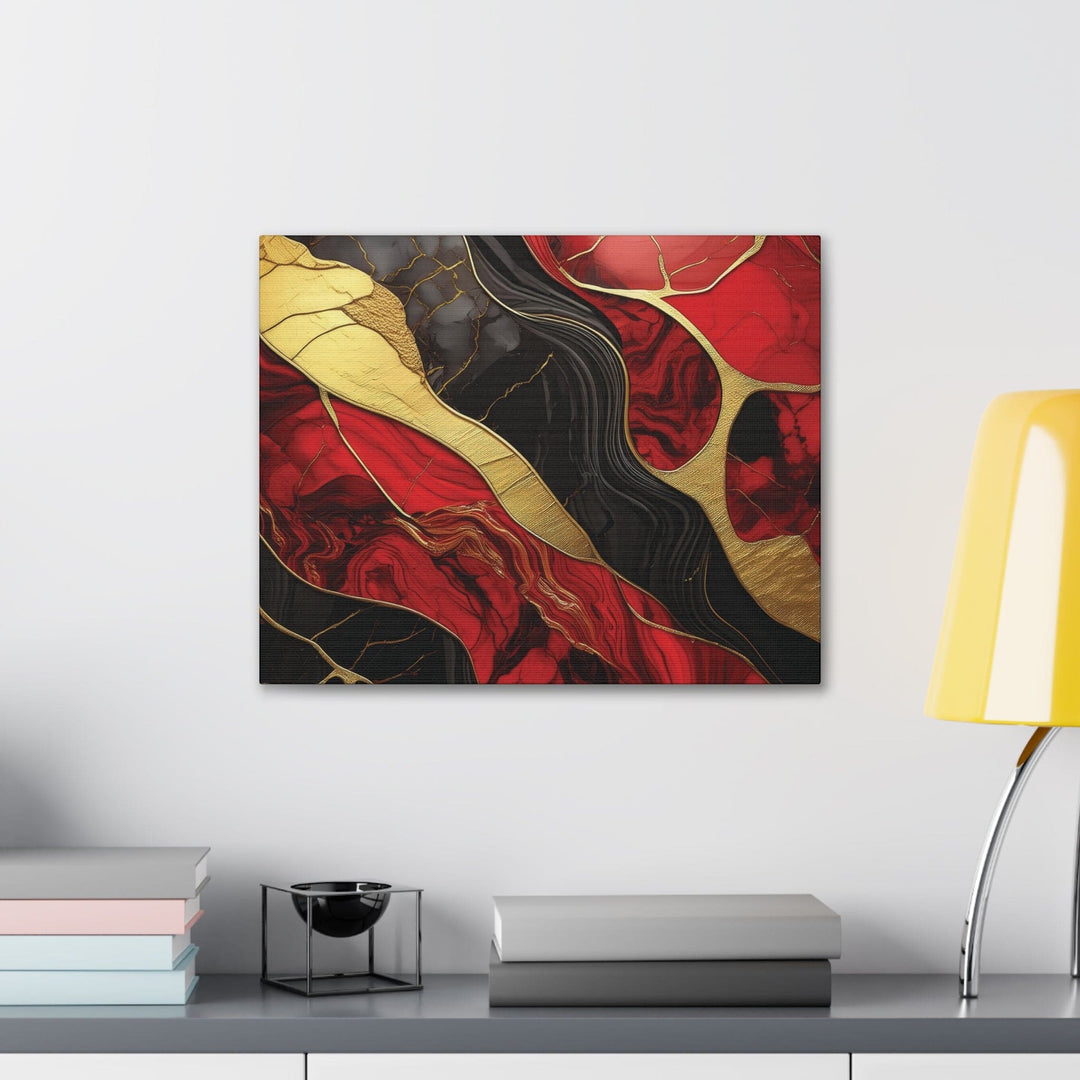 Canvas Wall Art Decor Bold Red Gold Tones Print - Decorative | Wall Art