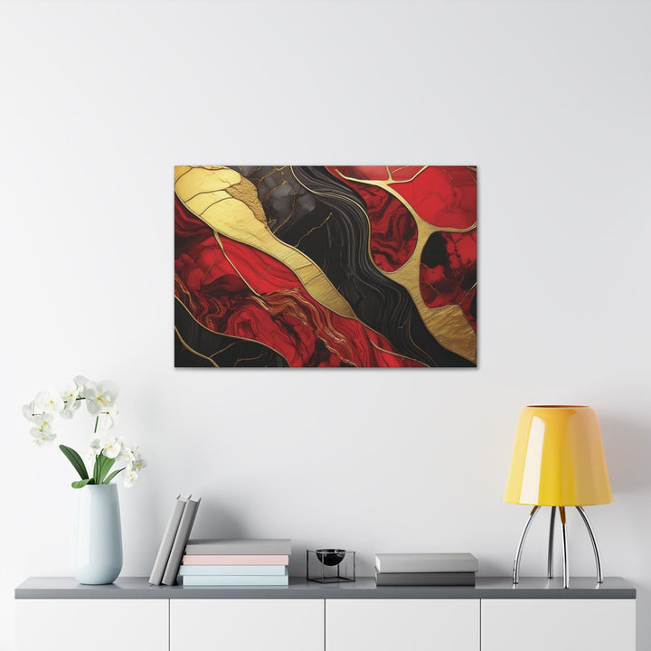 Canvas Wall Art Decor Bold Red Gold Tones Print - Decorative | Wall Art