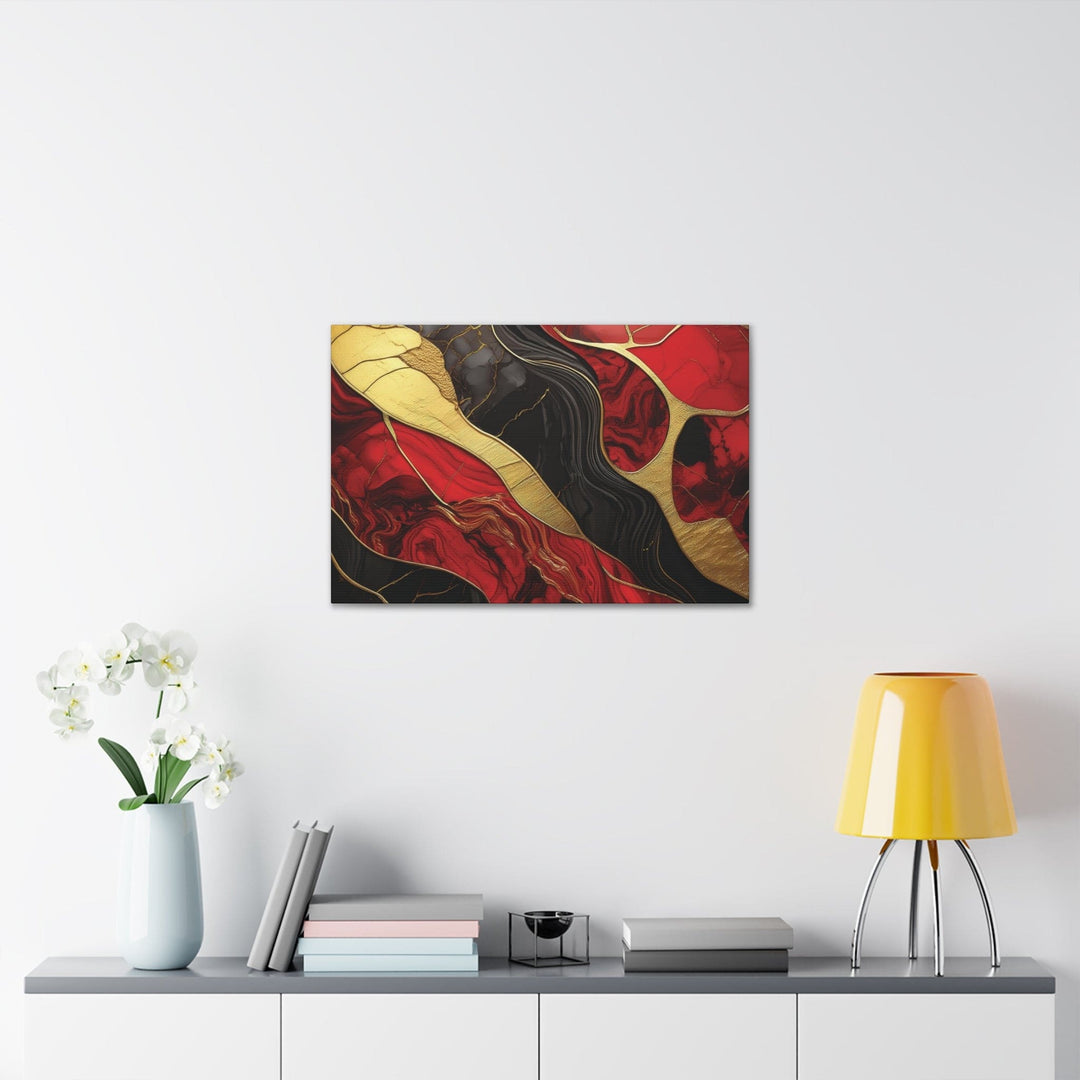 Canvas Wall Art Decor Bold Red Gold Tones Print - Decorative | Wall Art