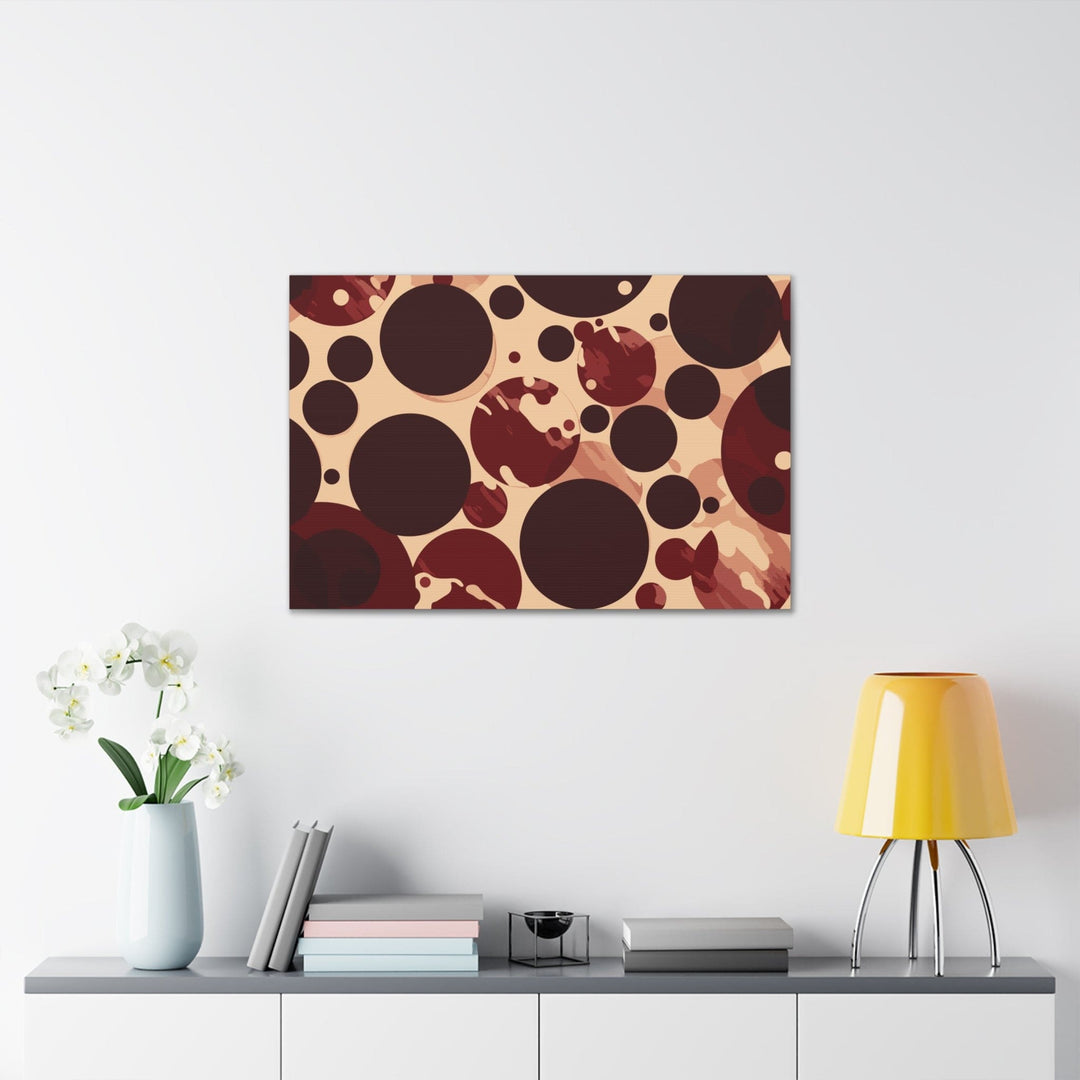 Canvas Wall Art Decor Burgundy Beige Circular Print - Decorative | Wall Art