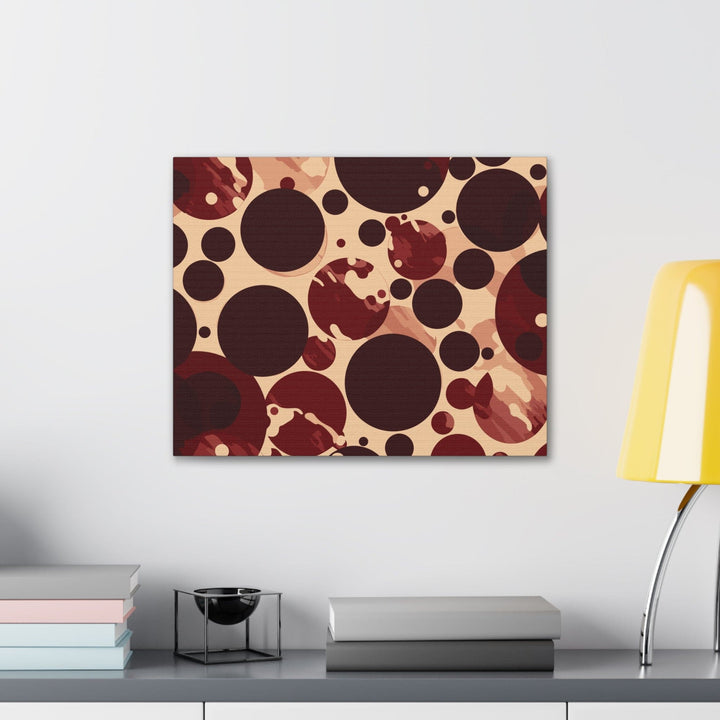 Canvas Wall Art Decor Burgundy Beige Circular Print - Decorative | Wall Art