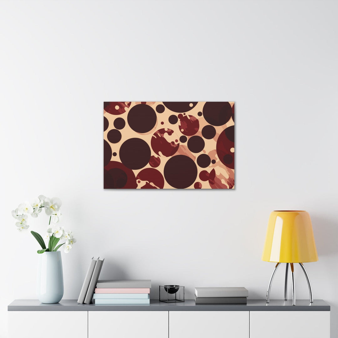 Canvas Wall Art Decor Burgundy Beige Circular Print - Decorative | Wall Art