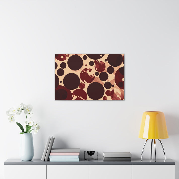 Canvas Wall Art Decor Burgundy Beige Circular Print - Decorative | Wall Art