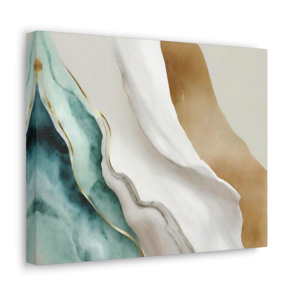 Canvas Wall Art Decor Cream White Green Marbled Print - Decorative | Wall Art