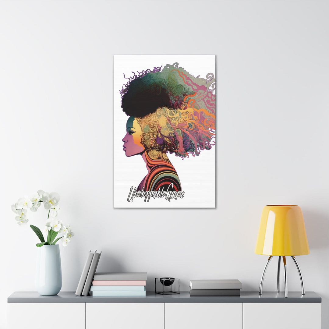 Canvas Wall Art Decor - Female Warrior Clipart Pastel Essence Kaleidoscope