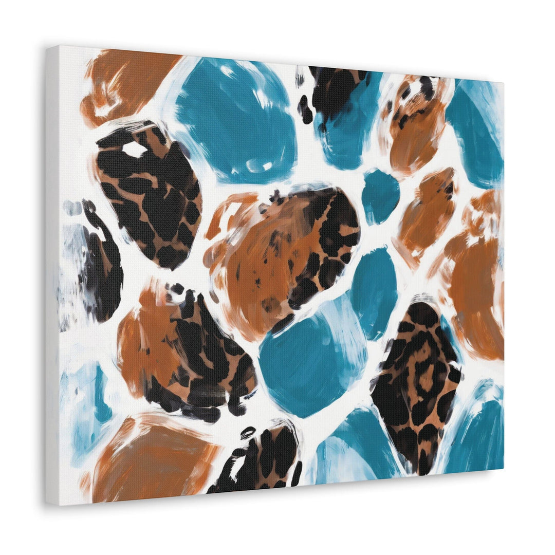 Canvas Wall Art Decor Light Blue and Brown Spotted Pattern - Decorative | Wall