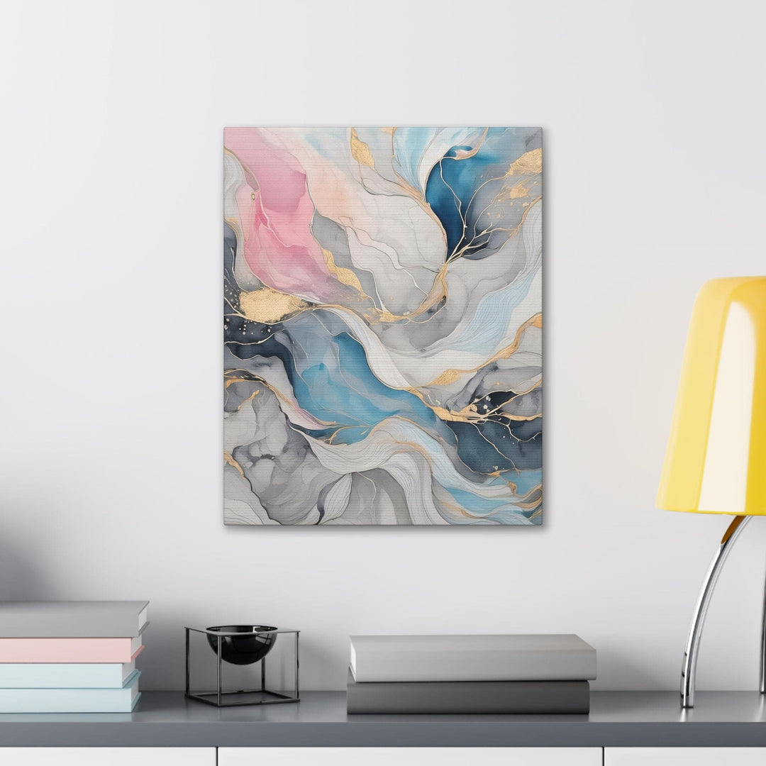 Canvas Wall Art Decor Marble Cloud of Grey Pink Blue 63389 - Decorative | Wall