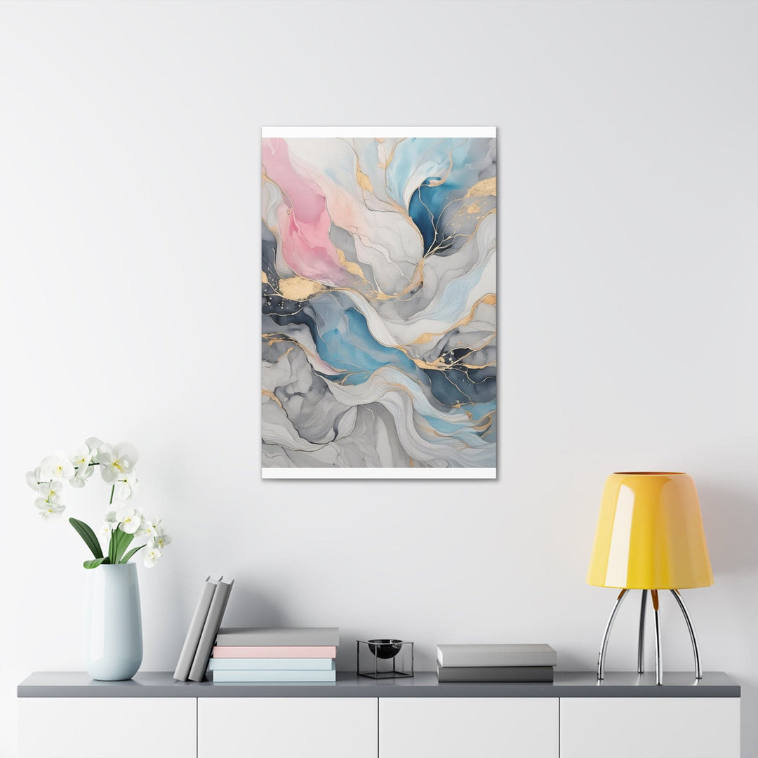 Canvas Wall Art Decor Marble Cloud of Grey Pink Blue 63389 - Decorative | Wall