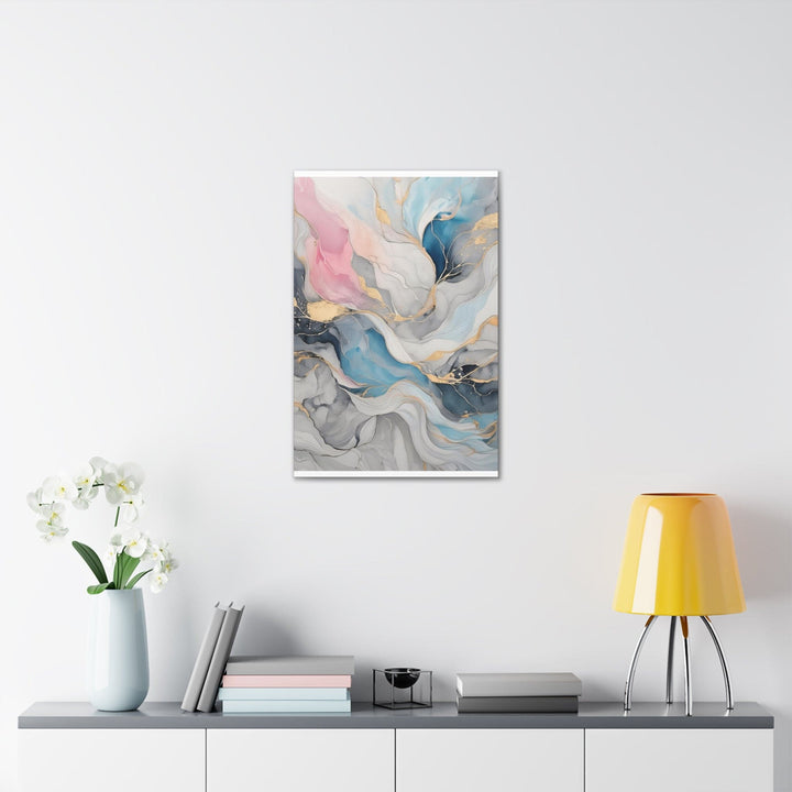 Canvas Wall Art Decor Marble Cloud of Grey Pink Blue 63389 - Decorative | Wall