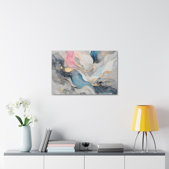 Canvas Wall Art Decor Marble Cloud of Grey Pink Blue 63389 - Decorative | Wall