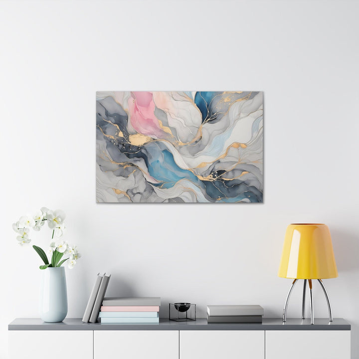 Canvas Wall Art Decor Marble Cloud of Grey Pink Blue 63389 - Decorative | Wall