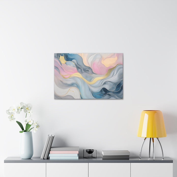 Canvas Wall Art Decor Marble Cloud of Grey Pink Blue 72067 - Decorative | Wall