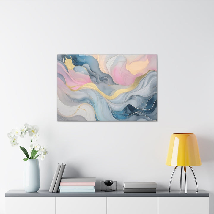 Canvas Wall Art Decor Marble Cloud of Grey Pink Blue 72067 - Decorative | Wall