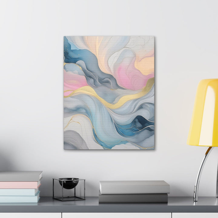 Canvas Wall Art Decor - Marble Cloud of Grey Pink Blue 72067 - Decorative/Wall