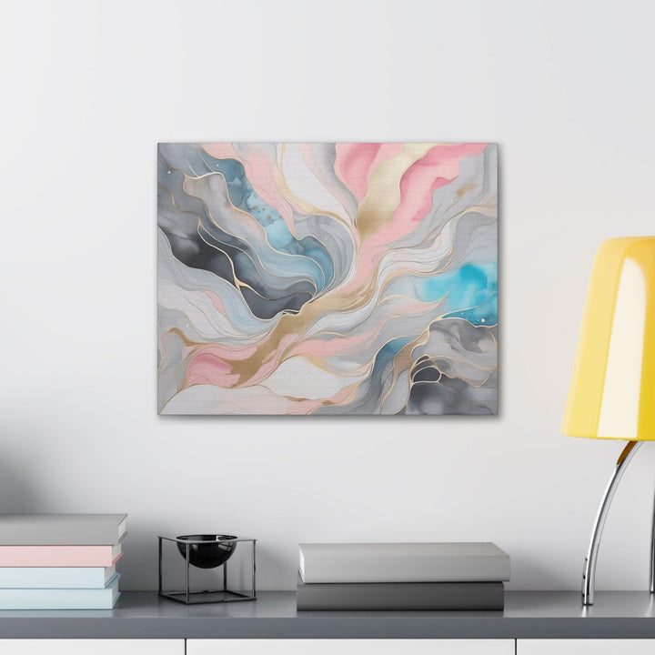 Canvas Wall Art Decor Marble Cloud of Grey Pink Blue 82395 - Decorative | Wall