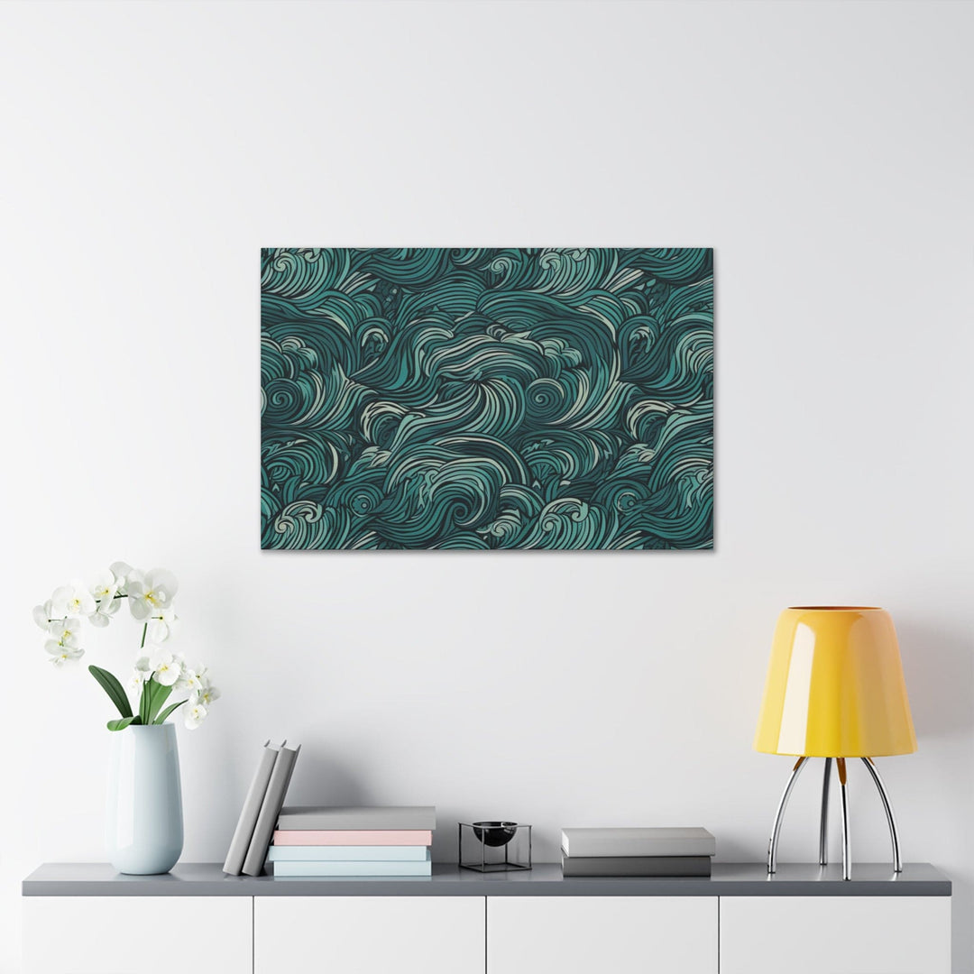 Canvas Wall Art Decor Mint Green Water Wave Print - Decorative | Wall Art