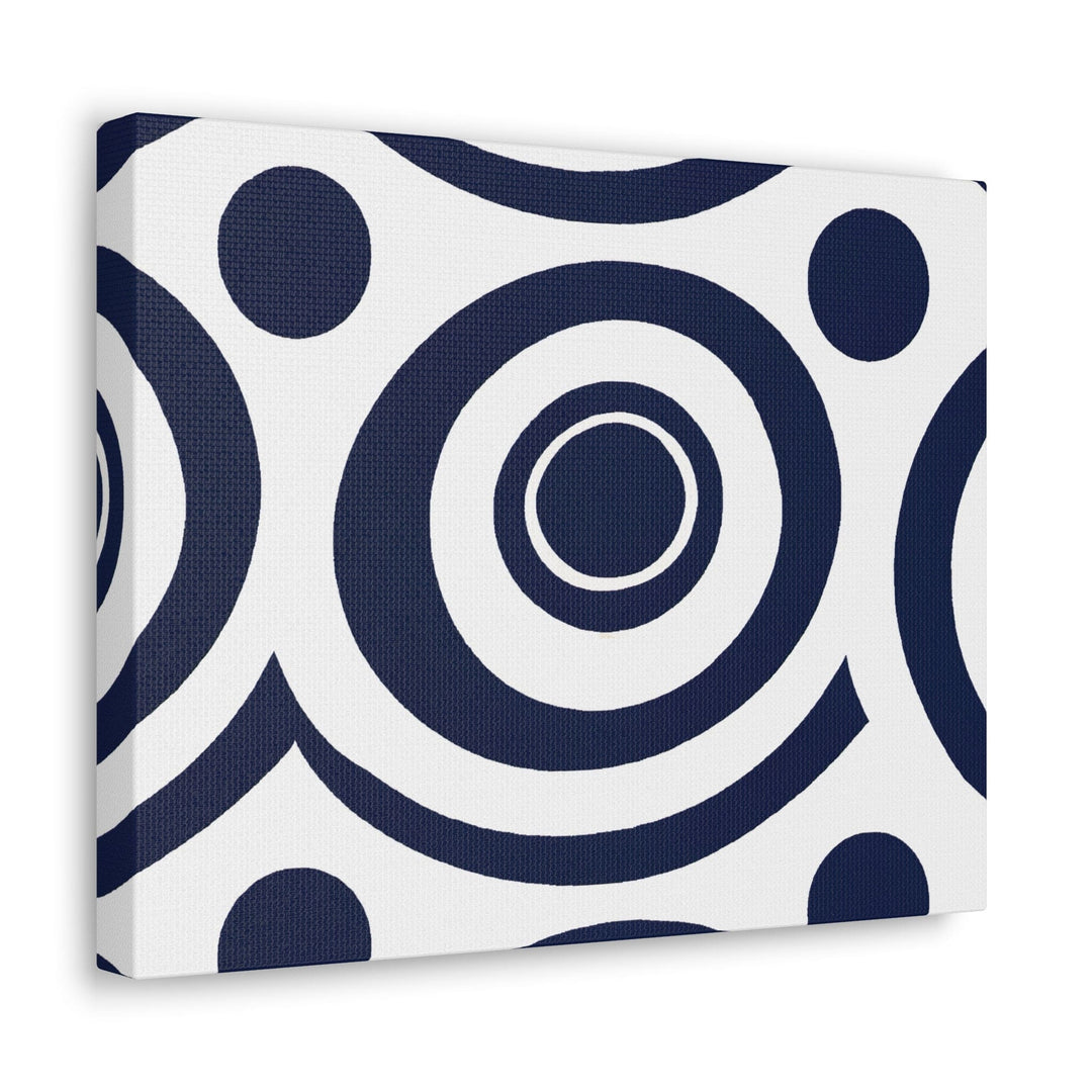 Canvas Wall Art Decor Navy Blue and White Circular Pattern - Decorative | Wall