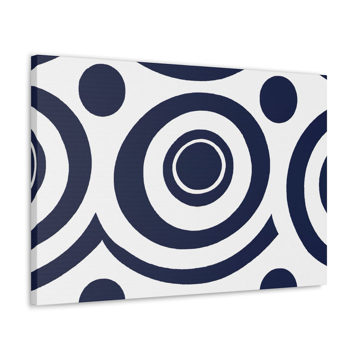 Canvas Wall Art Decor Navy Blue and White Circular Pattern - Decorative | Wall