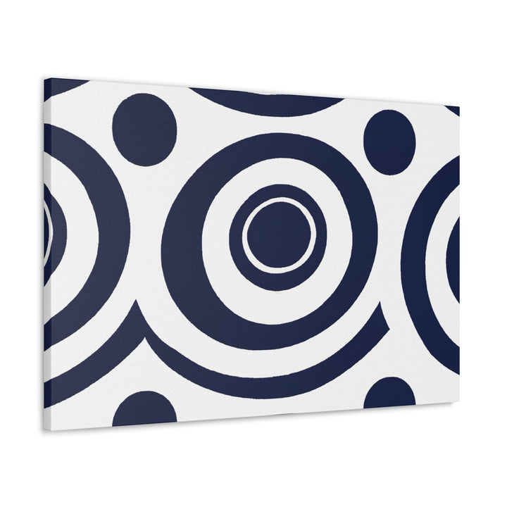 Canvas Wall Art Decor Navy Blue and White Circular Pattern - Decorative | Wall