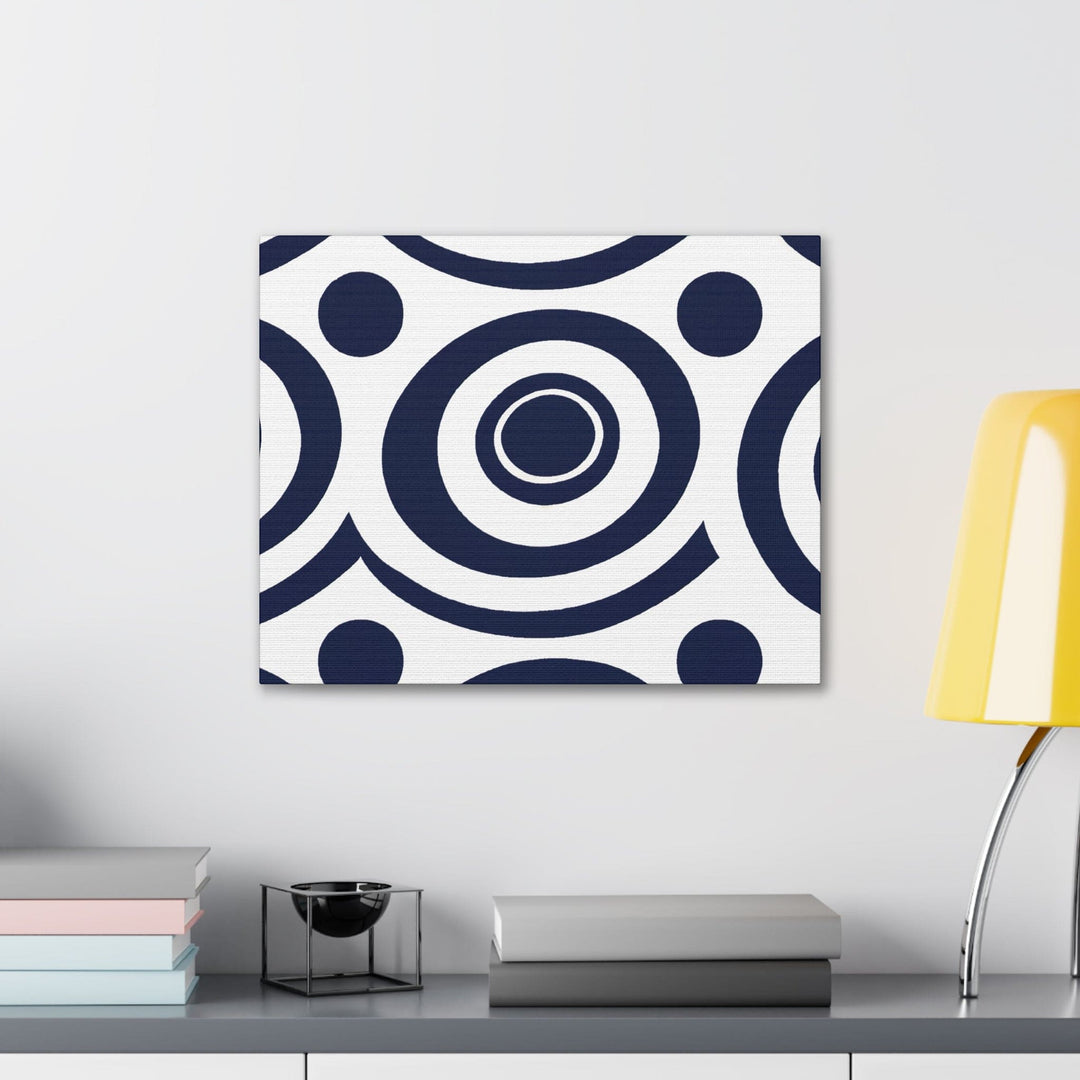 Canvas Wall Art Decor Navy Blue and White Circular Pattern - Decorative | Wall