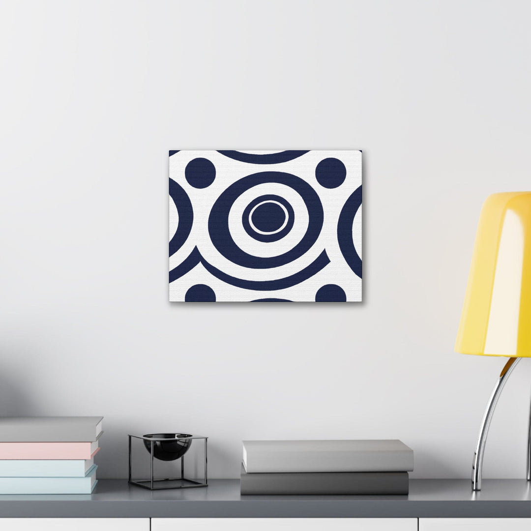 Canvas Wall Art Decor Navy Blue and White Circular Pattern - Decorative | Wall