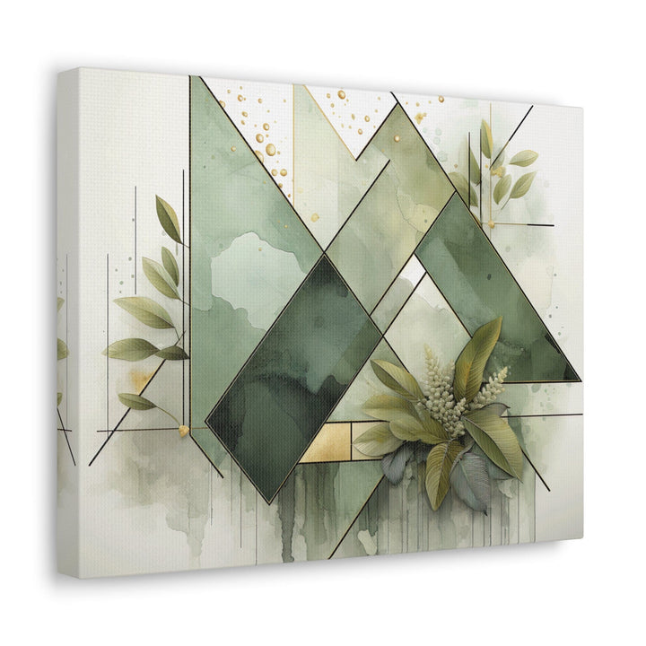 Canvas Wall Art Decor Olive Green Mint Leaf Geometric Print - Decorative | Wall