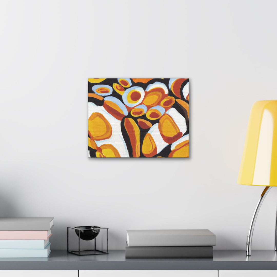 Canvas Wall Art Decor Orange Black White Geometric Print Pattern - Decorative