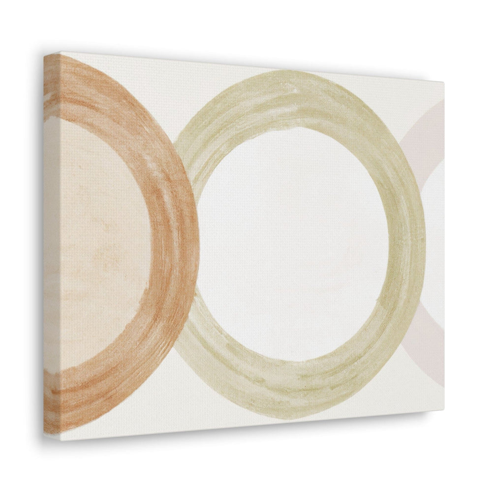 Canvas Wall Art Decor Pastel Brown Beige Green Geometric Tri Circular Shapes