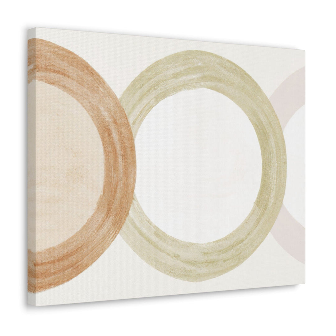 Canvas Wall Art Decor Pastel Brown Beige Green Geometric Tri Circular Shapes