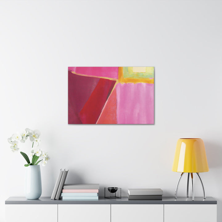 Canvas Wall Art Decor Pink Mauve Red Geometric Pattern - Decorative | Wall Art