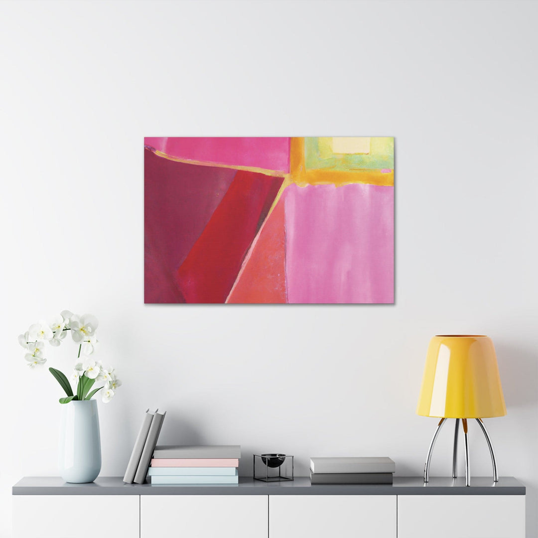 Canvas Wall Art Decor Pink Mauve Red Geometric Pattern - Decorative | Wall Art