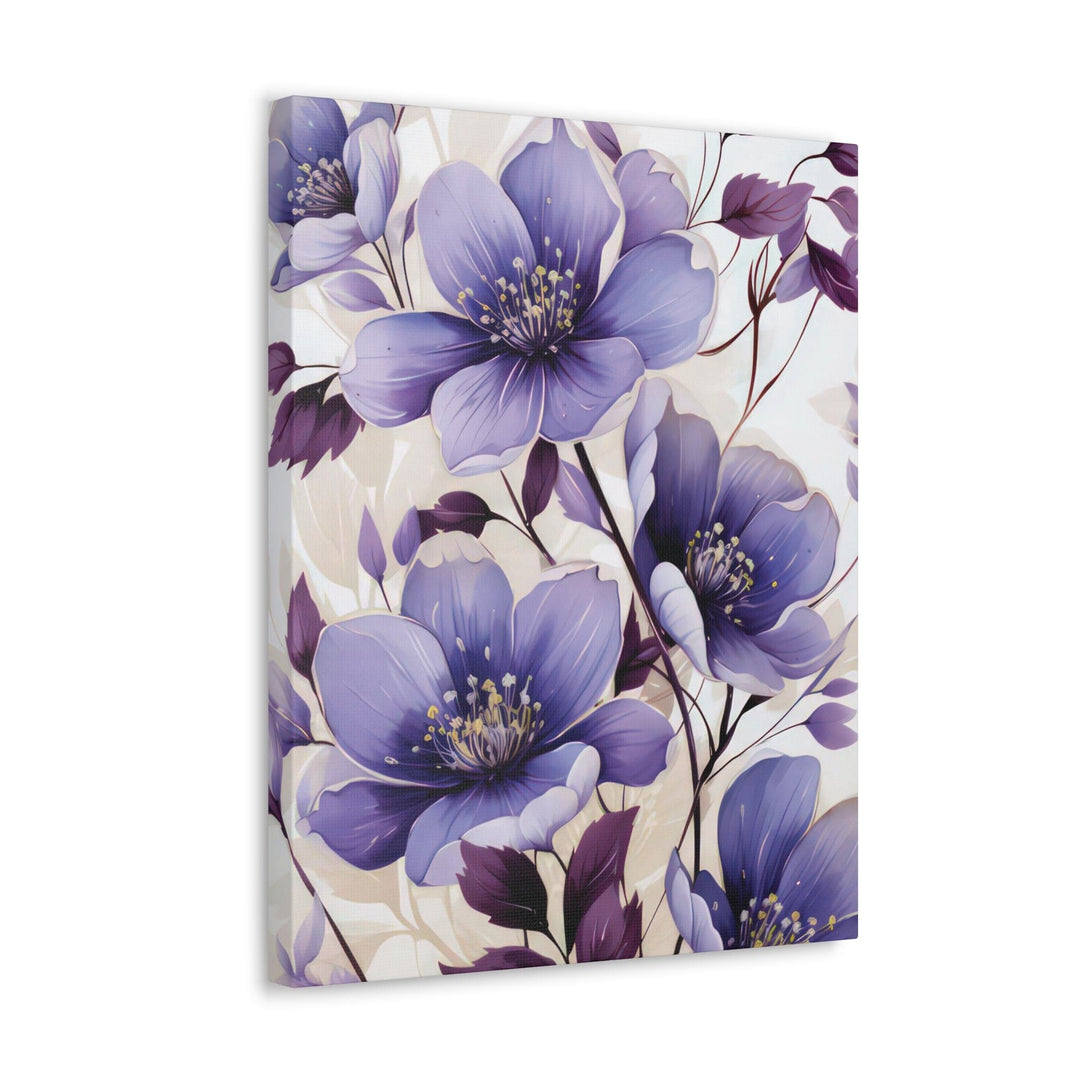 Canvas Wall Art Decor Purple Botanical Blooms - Decorative | Wall Art | Canvas