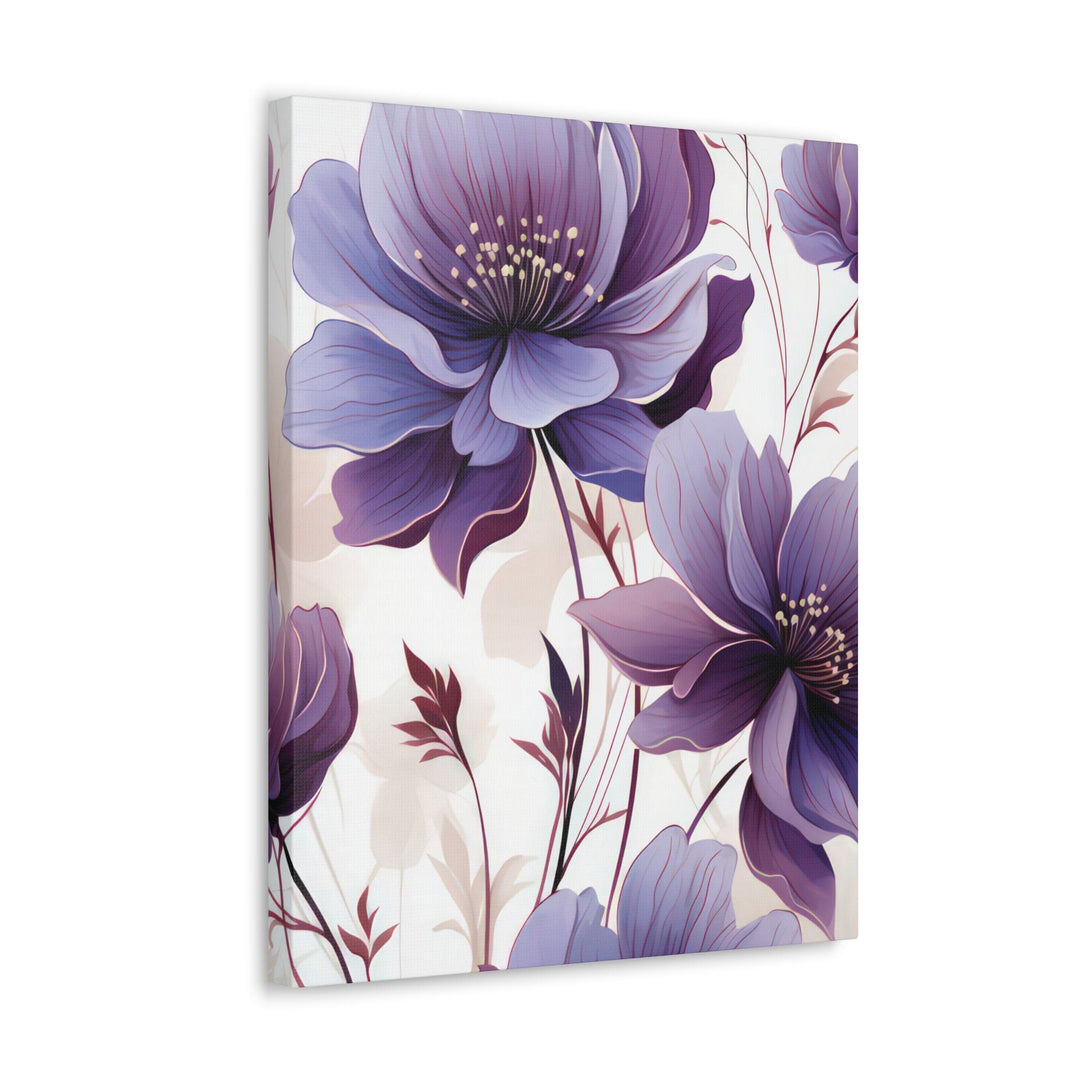 Canvas Wall Art Decor Purple Botanical Blooms - Decorative | Wall Art | Canvas