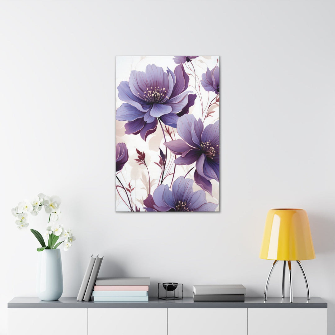 Canvas Wall Art Decor Purple Botanical Blooms - Decorative | Wall Art | Canvas