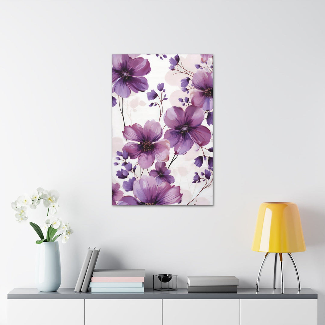 Canvas Wall Art Decor Purple Botanical Blooms - Decorative | Wall Art | Canvas