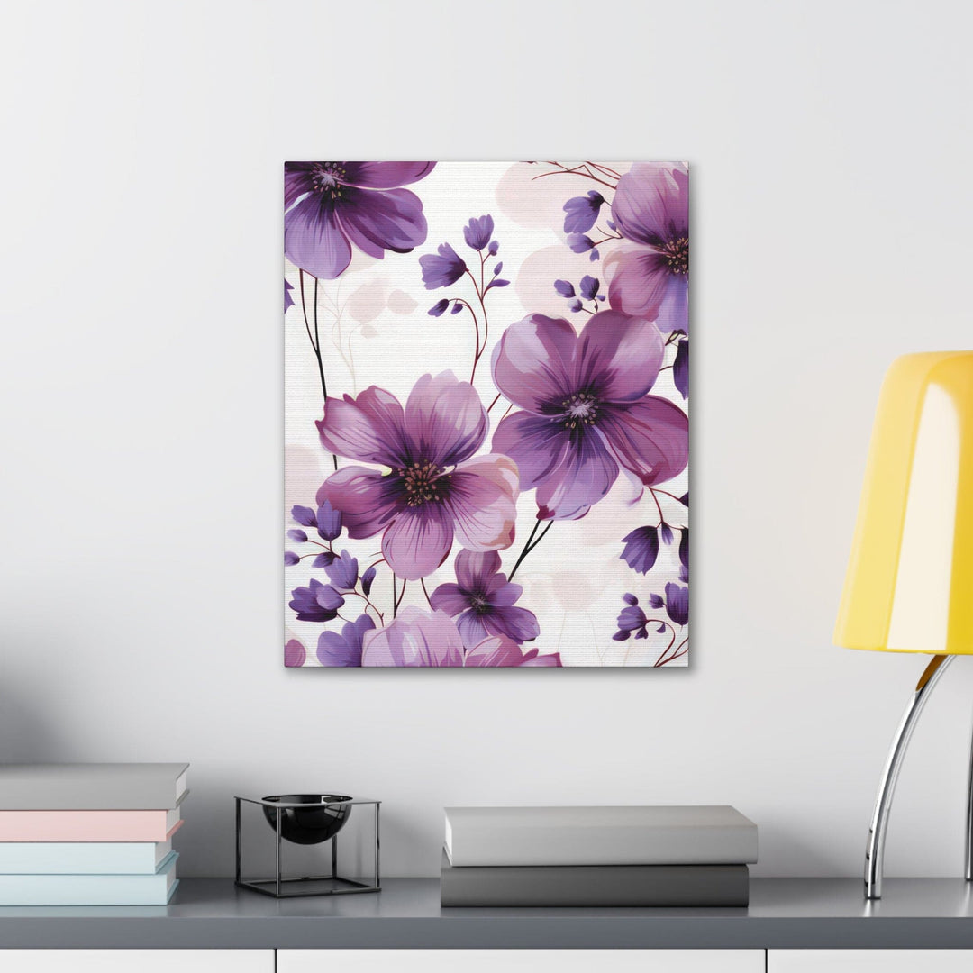 Canvas Wall Art Decor Purple Botanical Blooms - Decorative | Wall Art | Canvas