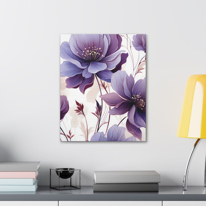 Canvas Wall Art Decor Purple Botanical Blooms - Decorative | Wall Art | Canvas