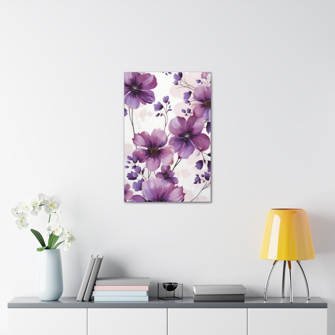 Canvas Wall Art Decor Purple Botanical Blooms - Decorative | Wall Art | Canvas