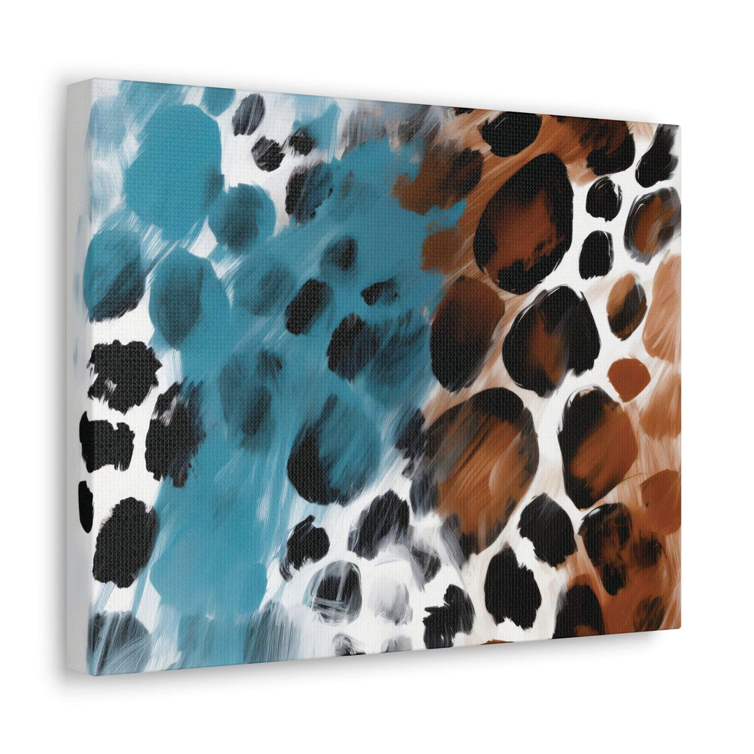 Canvas Wall Art Decor Rustic Blue and Brown Spotted Pattern - Decorative | Wall