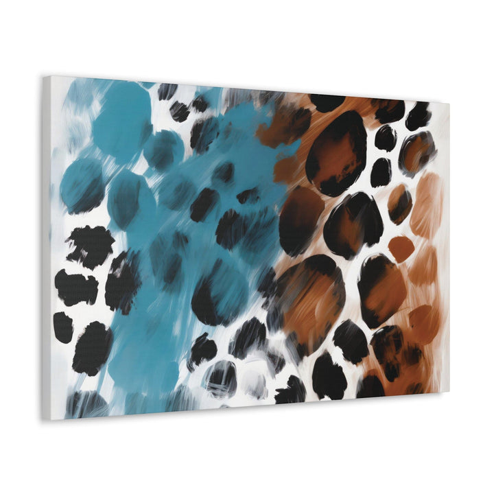 Canvas Wall Art Decor Rustic Blue and Brown Spotted Pattern - Decorative | Wall