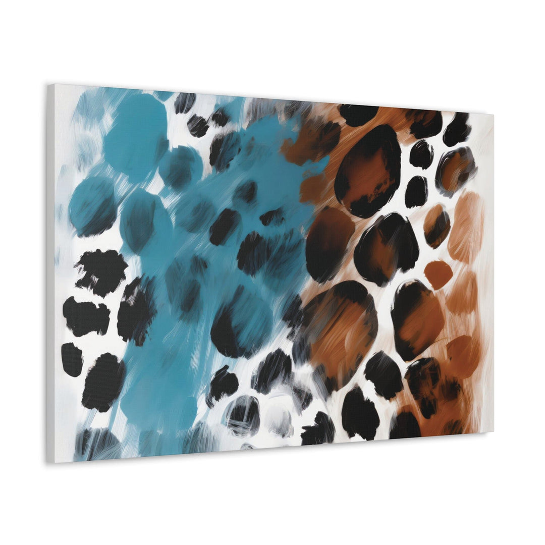 Canvas Wall Art Decor Rustic Blue and Brown Spotted Pattern - Decorative | Wall