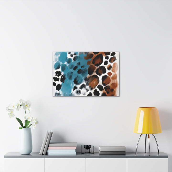 Canvas Wall Art Decor Rustic Blue and Brown Spotted Pattern - Decorative | Wall