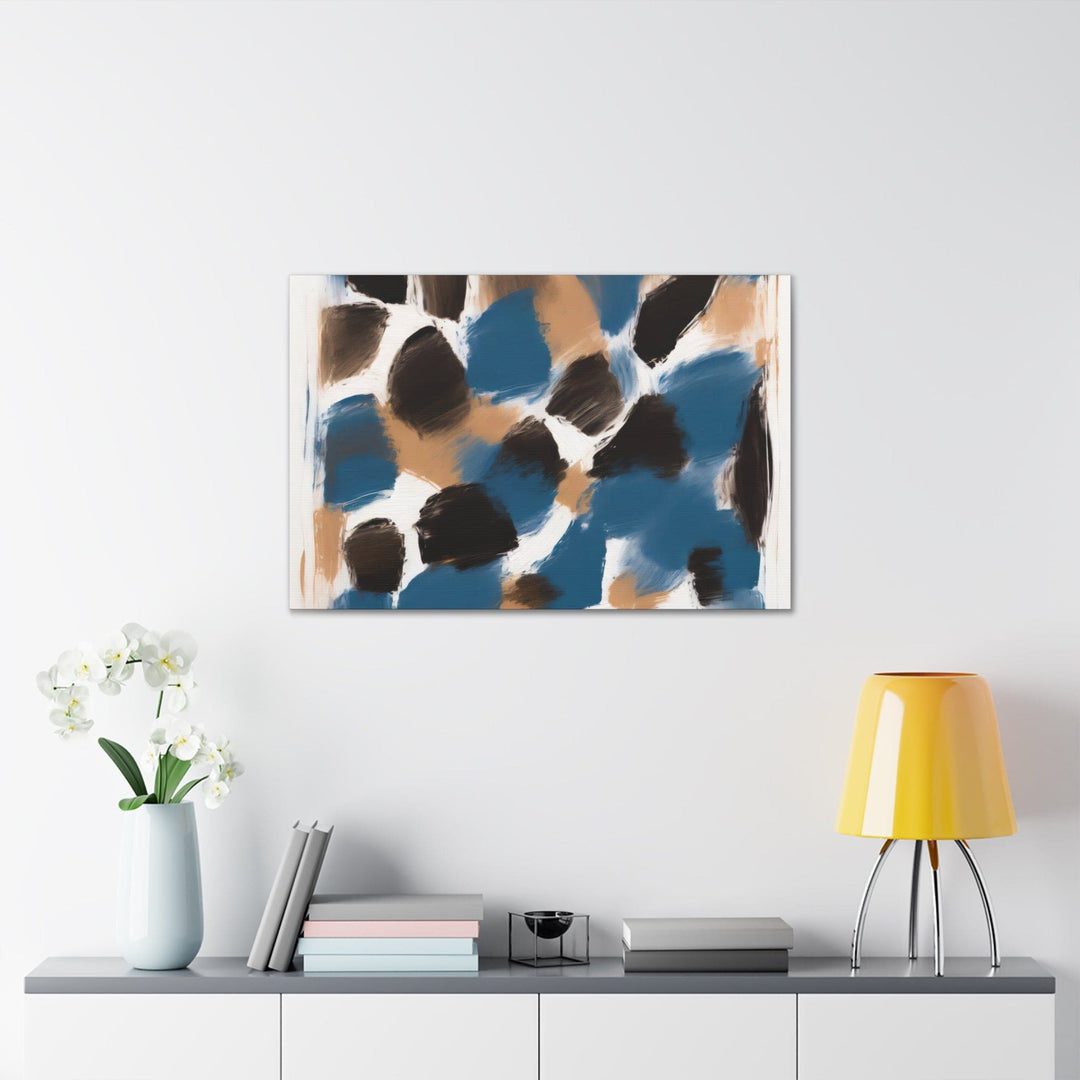 Canvas Wall Art Decor Spotted Rustic Blue and Brown - Decorative | Wall Art