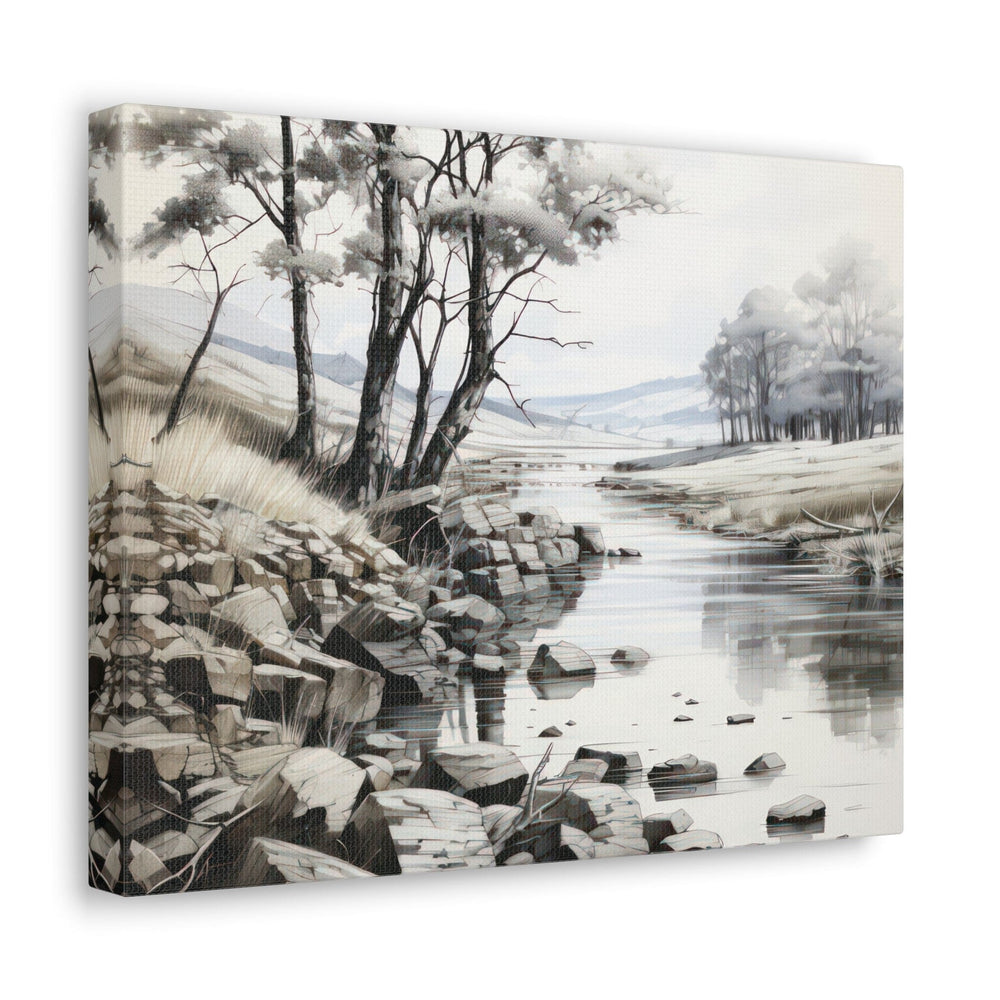 Canvas Wall Art Decor - Still Waters Watercolor Peaceful Lake Print