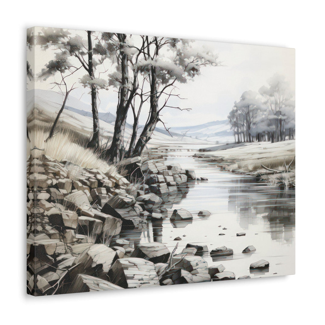 Canvas Wall Art Decor - Still Waters Watercolor Peaceful Lake Print