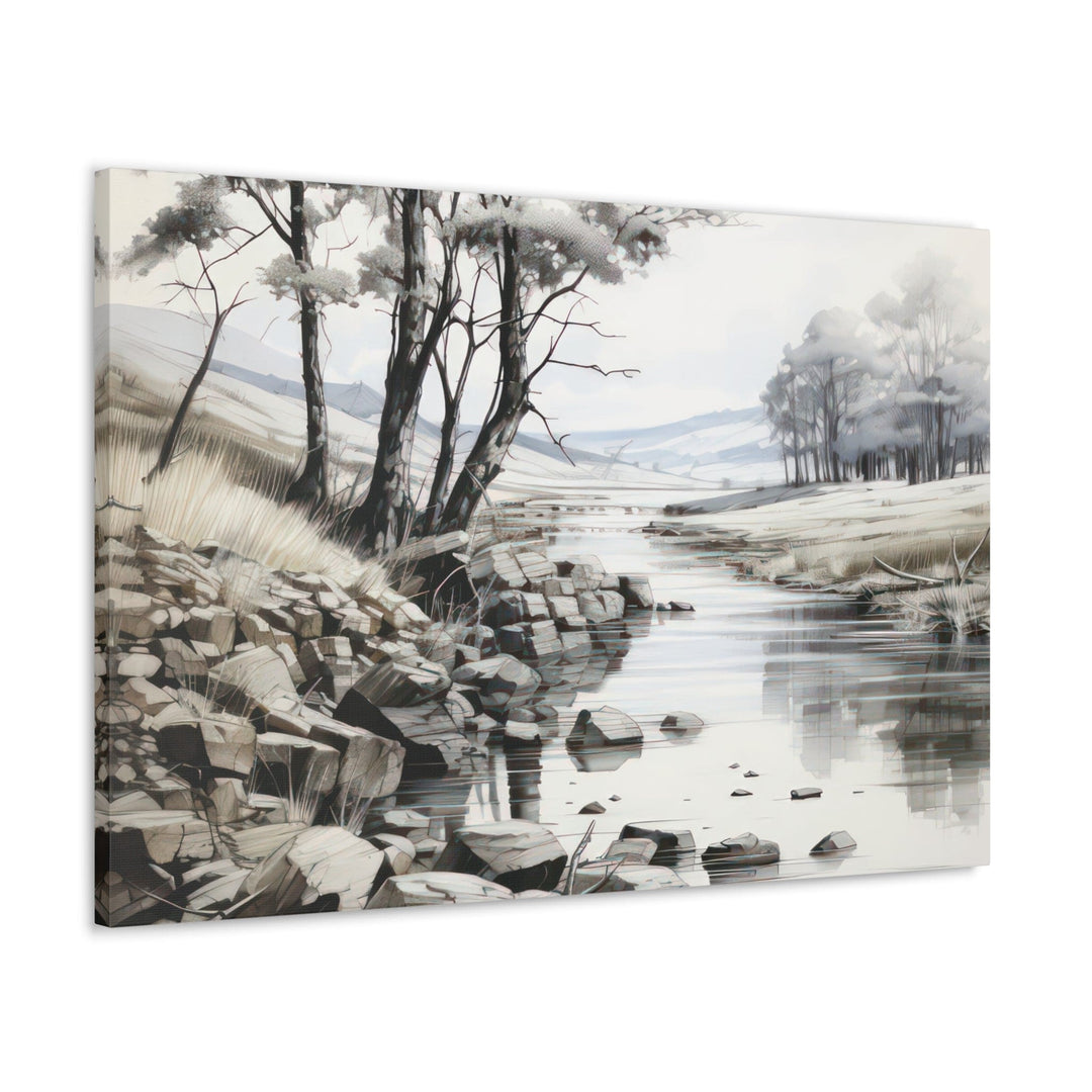 Canvas Wall Art Decor - Still Waters Watercolor Peaceful Lake Print