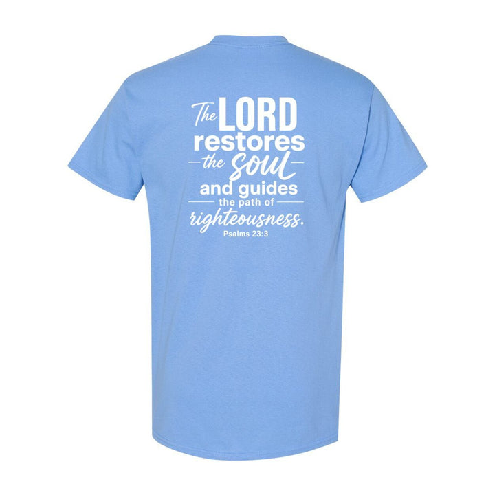 Graphic T-Shirt Inspirational Apparel inspired by Biblical Scripture Psalm 23:3
