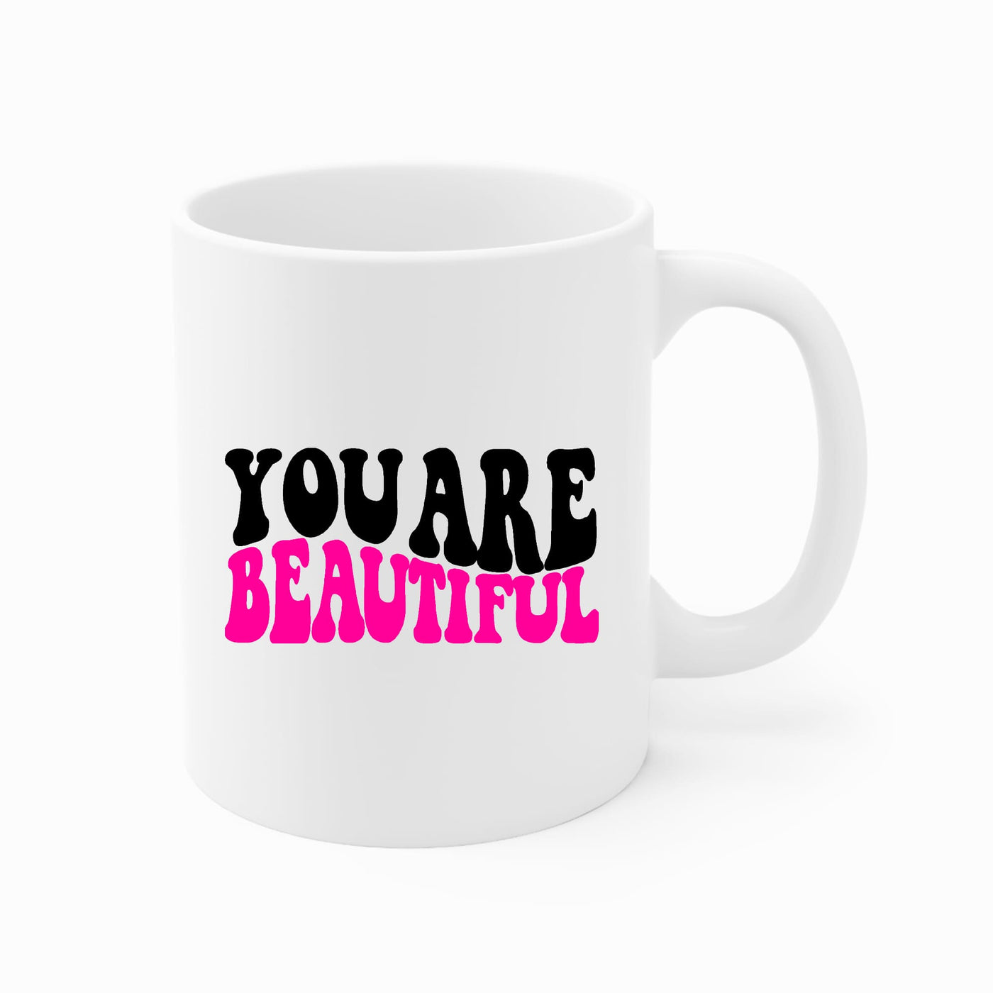Ceramic Coffee Mug 11oz - You Are Beautiful Print Decorative | Mugs