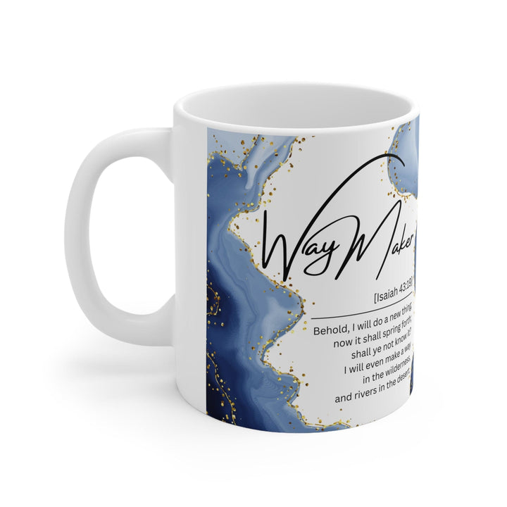 Ceramic Coffee Mug 11oz - Way Maker Blue Design - Decorative/Ceramic Mugs/11oz